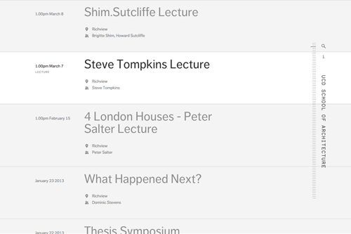 UCD School of Architecture - Timeline