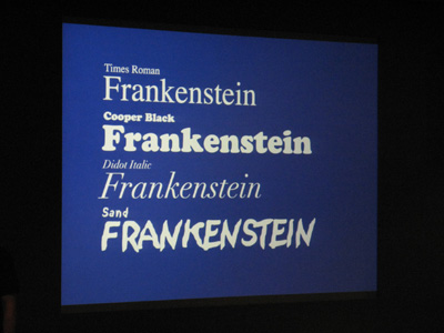 フォントによって与えるイメージの違うFrankenstein