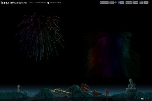 HTML5 Fireworks - jsdo.it - Share JavaScript, HTML5 and CSS