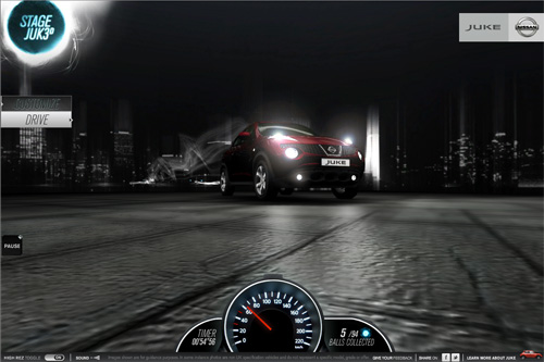 Customize your Nissan JUKE, get in it, fire it up to set the best time and challenge your friends!